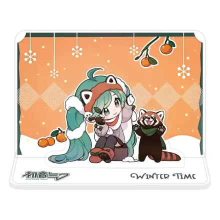 Hatsune Miku Acrylic Figure Standee Miku and Red Panda (Winter Time) 11 cm product photo