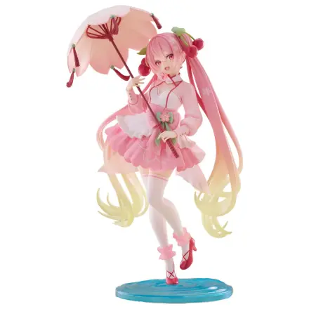 Hatsune Miku AMP PVC Statue Newley Written Sakura Miku Sakura Dress Ver. 21 cm product photo