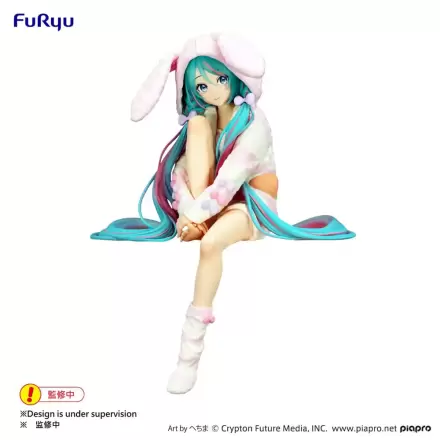 Hatsune Miku Noodle Stopper PVC Statue Rabbit Ear Hood Pajama 14 cm termékfotója