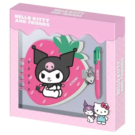 Hello Kitty and Friends Kuromi Strawberry Diary and pen product photo
