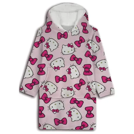 Hello Kitty Bow Adult Wearable Plush Fleece Blanket Poncho product photo