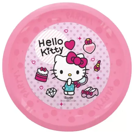 Hello Kitty Fashion micro premium plastic flat plate 4-piece set 21 cm product photo