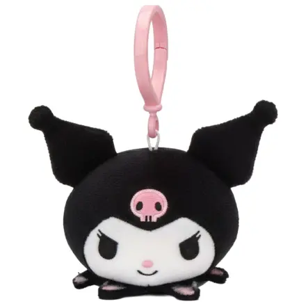 Hello Kitty Kuromi Head 3D Plush Figure with Hanger, Bag Charm 11 cm product photo