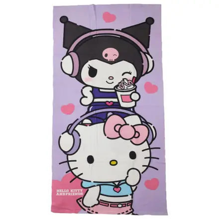 Hello Kitty Kuromi microfibre beach towel product photo