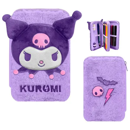 Hello Kitty and Kuromi Plush Two-Story Filled Pencil Case product photo