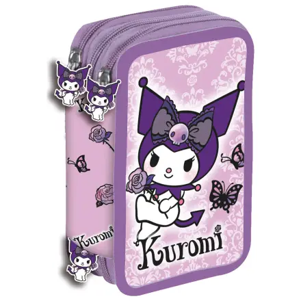 Hello Kitty Kuromi Purple triple pencil case product photo