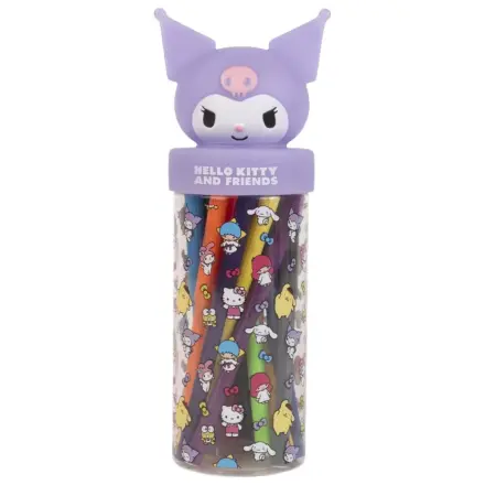 Hello Kitty Kuromi 18-piece felt-tip pen set in 3D holder product photo