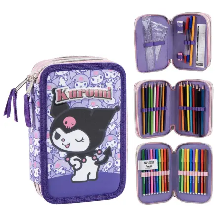 Hello Kitty Kuromi triple pencil case product photo