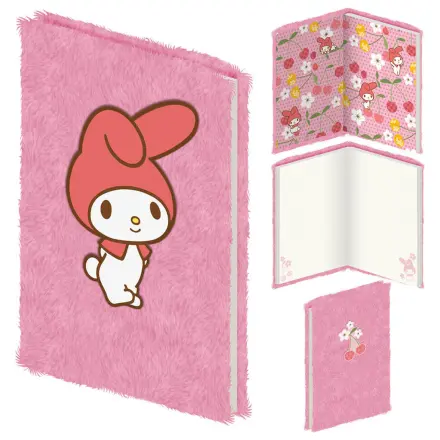 Hello Kitty My Melody A5 plush notebook product photo