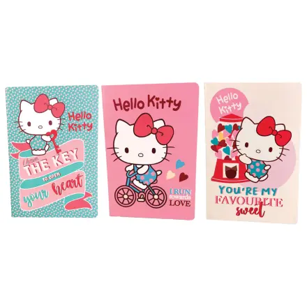 Hello Kitty Sweetheart A5 Notebook Set of 3 product photo