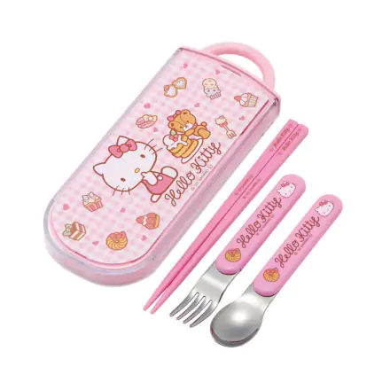 Hello Kitty Chopsticks & Spoon & Fork Set Sweety pink termékfotója