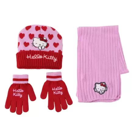 Hello Kitty winter set snood hat gloves product photo