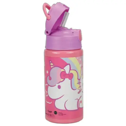 Hello Kitty Unicorn Aluminum Straw Water Bottle with Hook 500 ml product photo