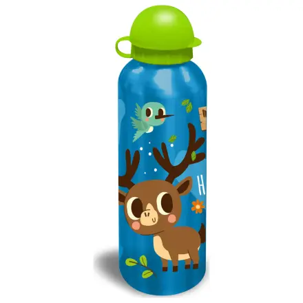 Into the Forest Blue Aluminum Water Bottle with Drinking Lid 500 ml product photo