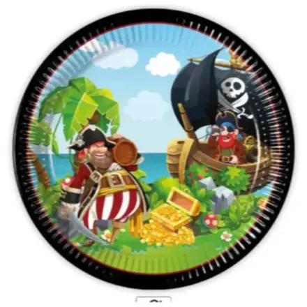 Island Pirates, Pirate Paper Plates 8 pcs 23 cm FSC product photo