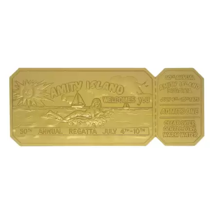 Jaws Replica 1/1 50th Anniversary Regatta Ticket 24k Gold Plated product photo