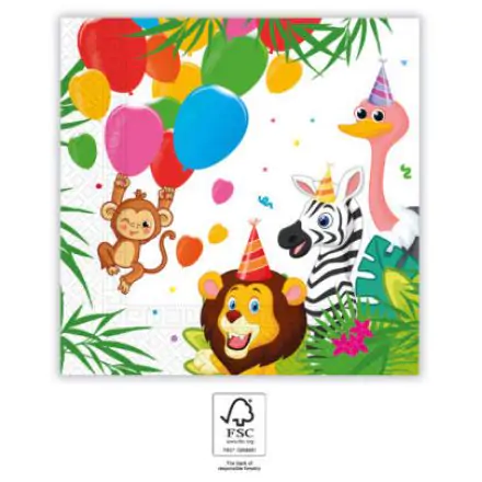 Jungle Balloons, Jungle Napkins 20 pcs 33x33 cm FSC product photo