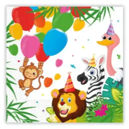 Jungle Balloons, Jungle Napkins 20 pcs 33x33 cm FSC product photo