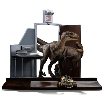 Jurassic Park Art Scale Statue 1/10 Raptors at the Kitchen's Door 28 cm product photo