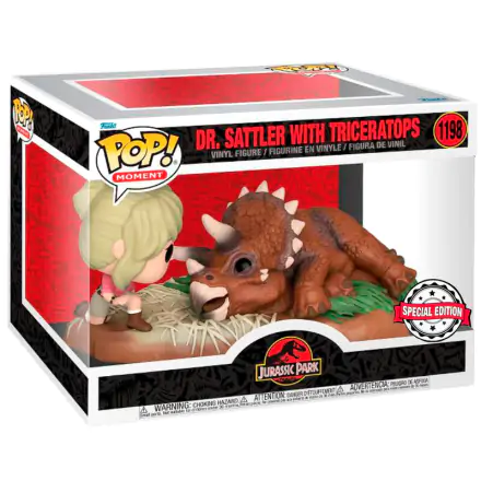 Jurassic Park POP! Moment Vinyl Figure Dr. Sattler with Triceratops Special Edition 9 cm product photo