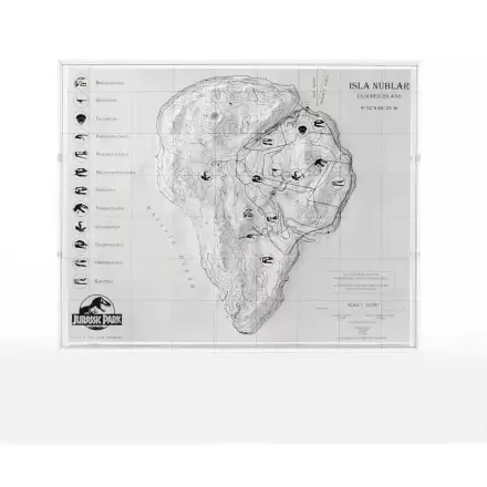 Jurassic Park Topographic Map Isla Nublar  product photo