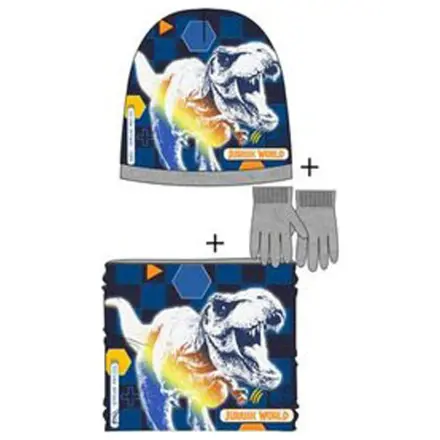 Jurassic World Attack Grey Kids' Beanie, Neck Warmer, and Gloves Set 54 cm product photo