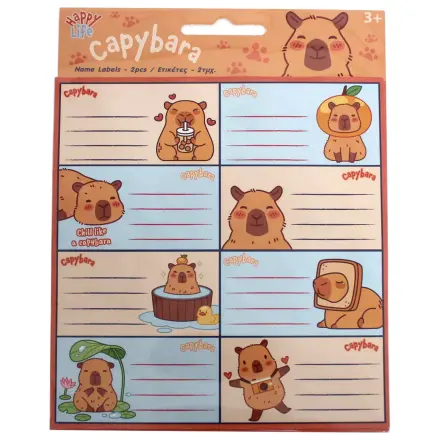 Capybara Happy Life notebook labels, 16 pcs product photo