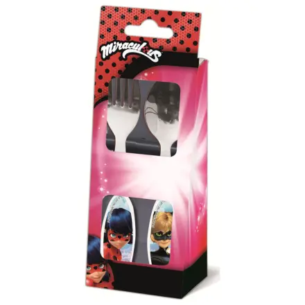 Miraculous Ladybug and Cat Noir Adventures Heroes Metal Cutlery Set - 2 Pieces product photo