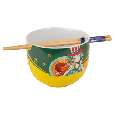 KPop Demon Hunters Ramen Bowl with Chopsticks Zoey Hamburger product photo