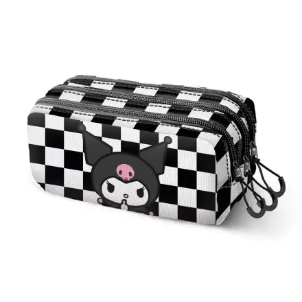 Kuromi Hello Kitty triple pencil case termékfotója