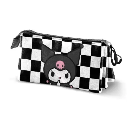 Kuromi Hello Kitty triple pencil case termékfotója