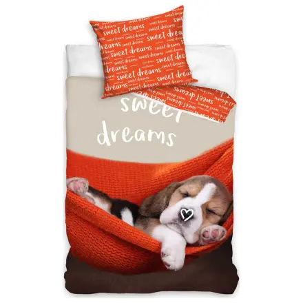 Doggy Sweet Dreams Red Duvet Cover product photo