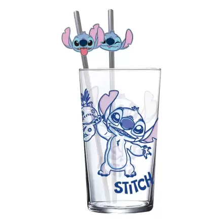 Lilo & Stitch Glass Tumbler with Straws Stitch 485 ml product photo