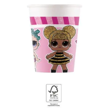 LOL Surprise Glitterati paper cups 8 pcs 200 ml FSC product photo