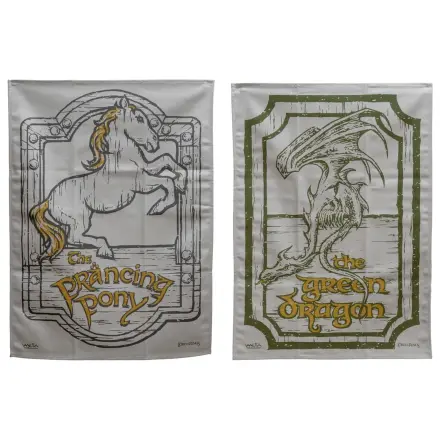 Lord of the Rings Tea Towel 2-Pack Green Dragon & Prancing Pony 69 cm  product photo