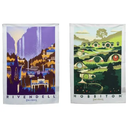 Lord of the Rings Tea Towel 2-Pack Rivendell & Hobbiton 70 cm  product photo
