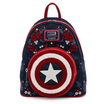 Marvel by Loungefly Backpack Captain America 80th Anniversary Floral Shield product photo
