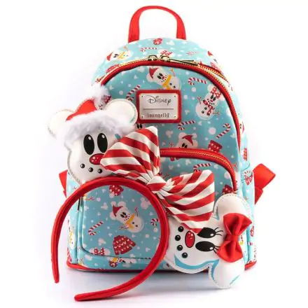 Disney by Loungefly Backpack & Headband Set Minnie & Mickey Snowman AOP product photo