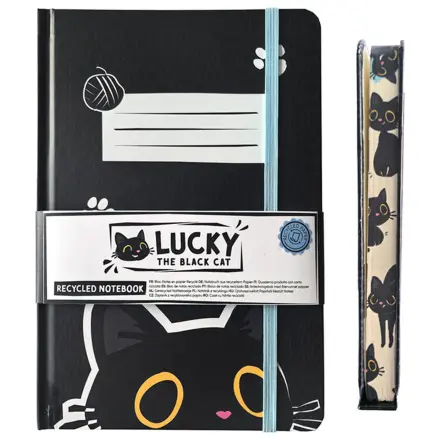 Lucky the Black Cat A5 notebook product photo