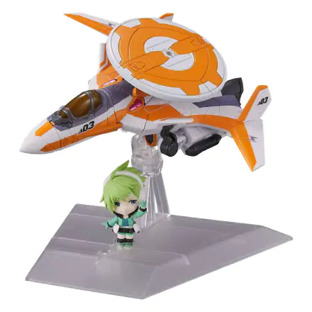 Macross Delta Tiny Session Vehicle mit Action Figure VF-31E Siegfried (Chuck Mustang Use) with Reina Prowler 10 cm product photo