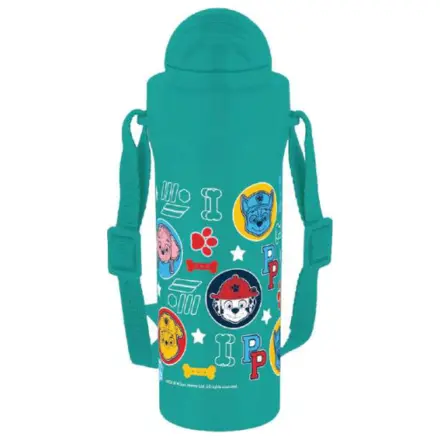 Paw Patrol Heads Plastic Straw Water Bottle with Hanger 350 ml product photo