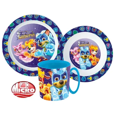 PAW Patrol Mighty Pups dinnerware set, micro plastic set with mug 350 ml product photo