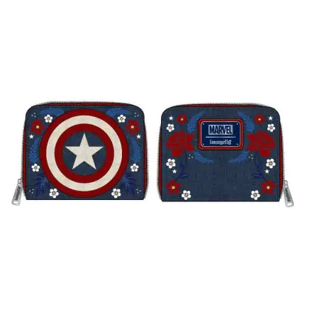 Marvel by Loungefly Wallet Captain America 80th Anniversary Floral Shield product photo