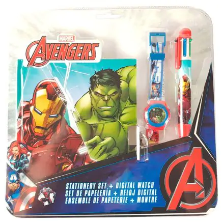 Marvel Avengers digital watch + diary + 6 multi colour pen set product photo