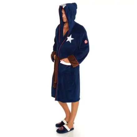 Marvel Avengers Infinity War Captain America mens fleece bathrobe product photo