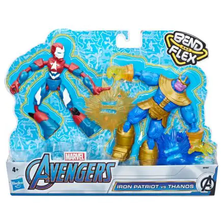 Marvel Avengers Iron Patriot vs Thanos Bend and Flex set 2 figures 15cm product photo
