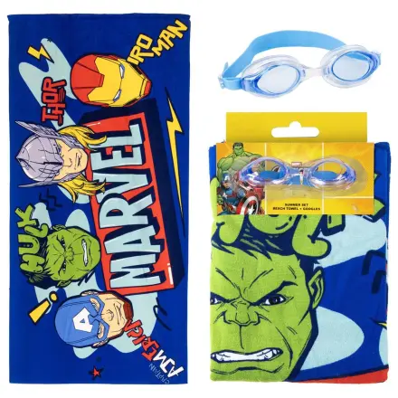 Marvel Avengers towel + swimming goggles set product photo