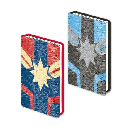 Captain Marvel Sequin Premium Notebook A5 Logo product photo