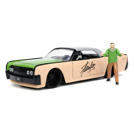Marvel Hollywood Rides Diecast Model 1/24 1963 Lincoln Continental with Stan Lee Figur product photo