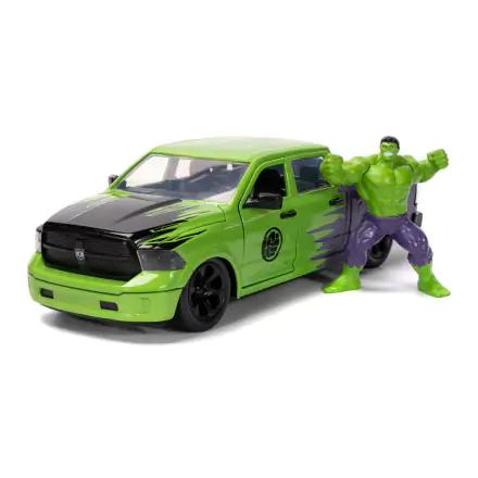 Marvel Hollywood Rides Diecast Model 1/24 2014 Ram 1500 with Hulk Figur product photo